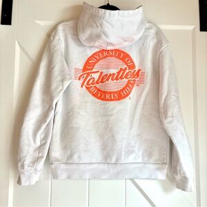 White Orange Talentless Streetwear Hoodie Oversized Fit Unisex Logo S